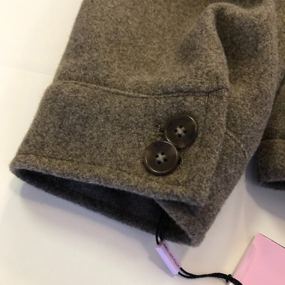 Anthropologie AVEC LES FILLES Coat Jacket Zip Up Front Light Brown Size M Collar - Picture 7 of 16